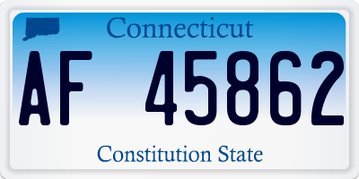CT license plate AF45862