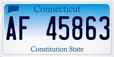 CT license plate AF45863