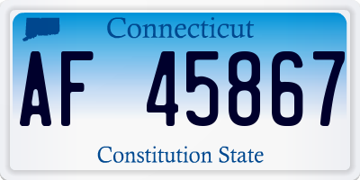 CT license plate AF45867