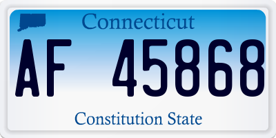 CT license plate AF45868