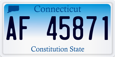 CT license plate AF45871