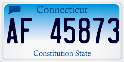 CT license plate AF45873