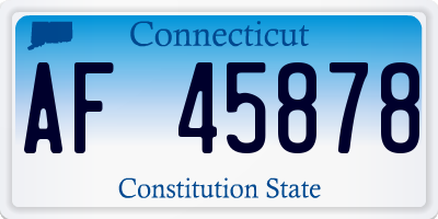 CT license plate AF45878