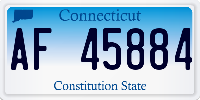 CT license plate AF45884