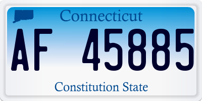 CT license plate AF45885
