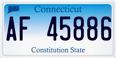 CT license plate AF45886