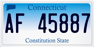 CT license plate AF45887