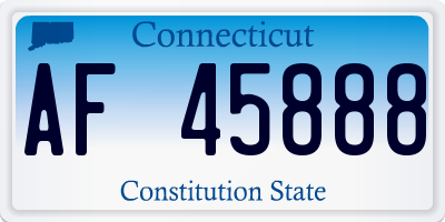 CT license plate AF45888
