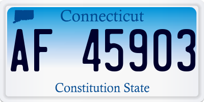 CT license plate AF45903