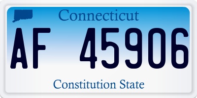 CT license plate AF45906