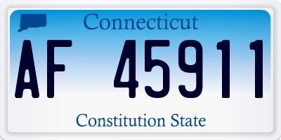 CT license plate AF45911