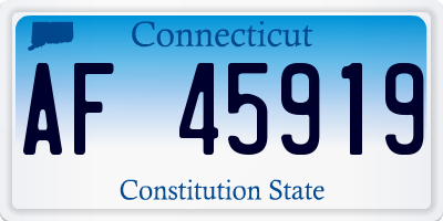 CT license plate AF45919