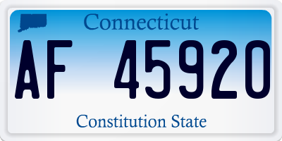 CT license plate AF45920