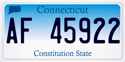 CT license plate AF45922