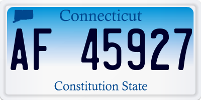 CT license plate AF45927