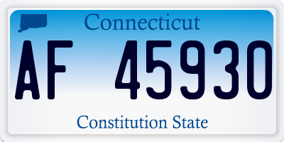 CT license plate AF45930