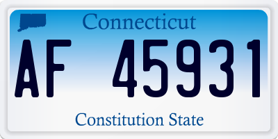 CT license plate AF45931