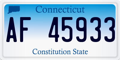CT license plate AF45933
