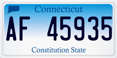 CT license plate AF45935