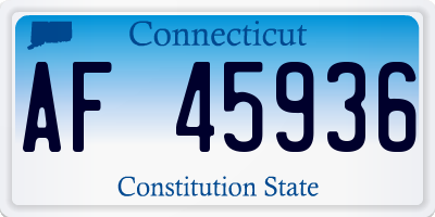 CT license plate AF45936