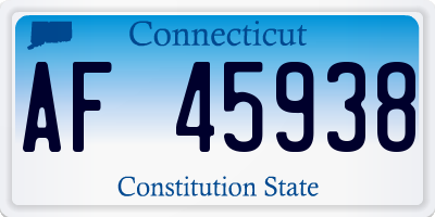 CT license plate AF45938