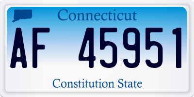CT license plate AF45951