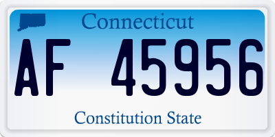 CT license plate AF45956