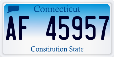 CT license plate AF45957