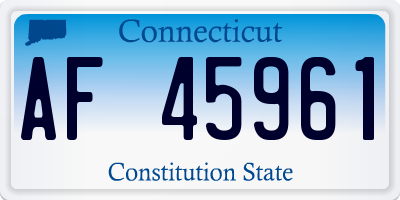 CT license plate AF45961