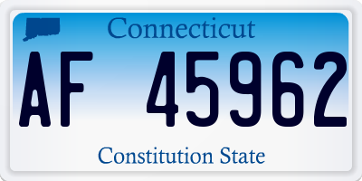 CT license plate AF45962