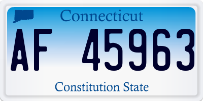 CT license plate AF45963