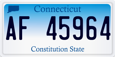 CT license plate AF45964