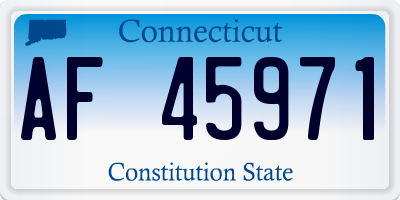 CT license plate AF45971
