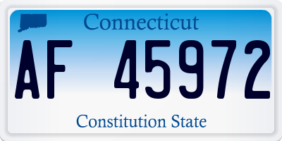 CT license plate AF45972