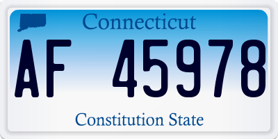 CT license plate AF45978
