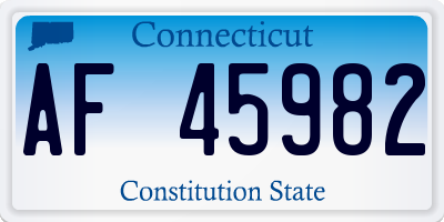 CT license plate AF45982