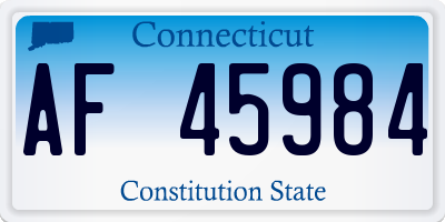CT license plate AF45984