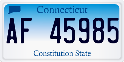 CT license plate AF45985