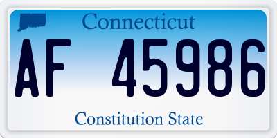 CT license plate AF45986
