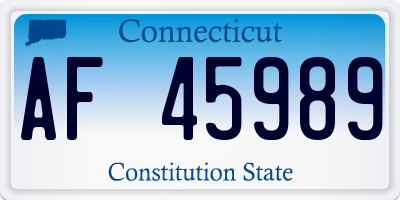 CT license plate AF45989