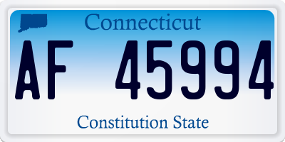 CT license plate AF45994