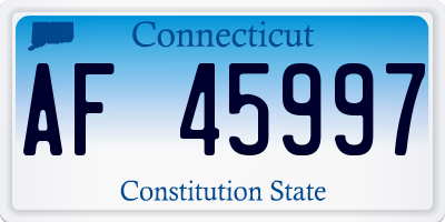 CT license plate AF45997