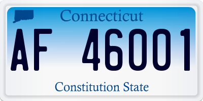 CT license plate AF46001
