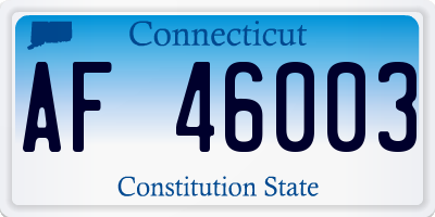 CT license plate AF46003