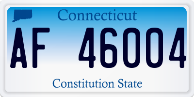 CT license plate AF46004