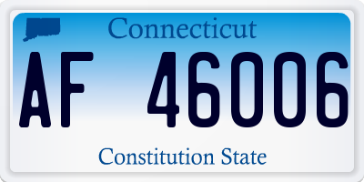 CT license plate AF46006