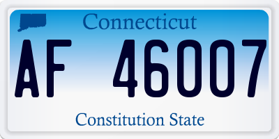 CT license plate AF46007