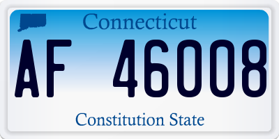 CT license plate AF46008