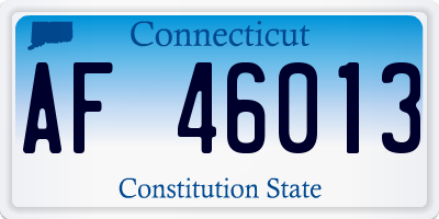 CT license plate AF46013