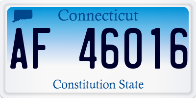 CT license plate AF46016